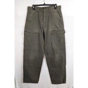 Levi’s Cargo Corduroy Pants Cotton Green Men 32X32 Vintage Red Tab 6 Pocket Y2K